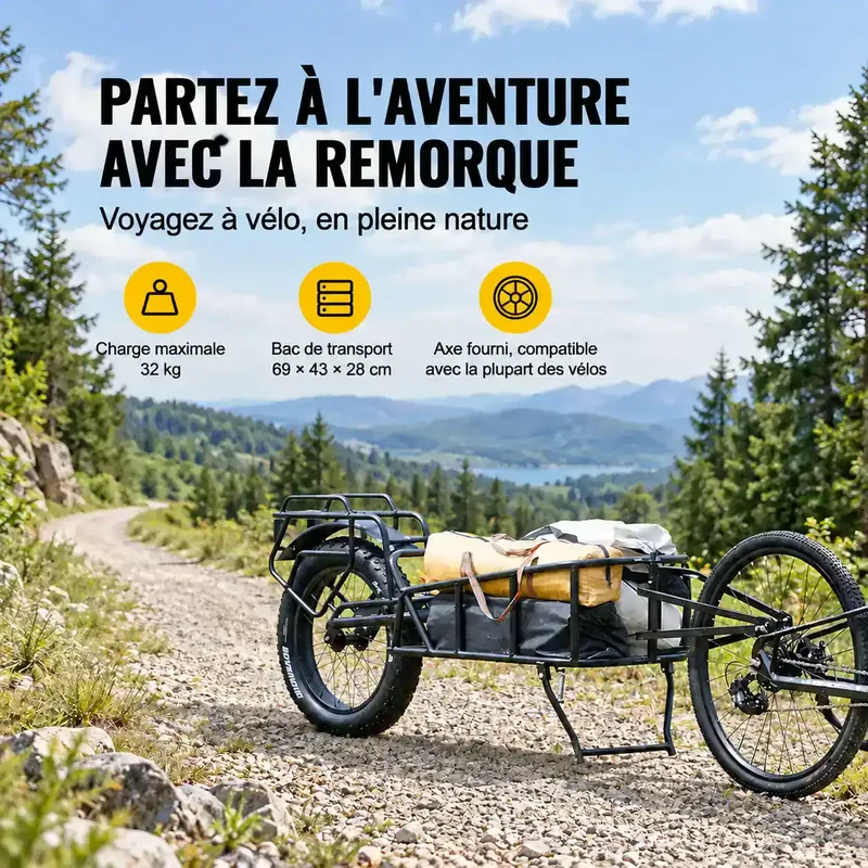 Remorque vélo pour Sacoche vélo 30kg