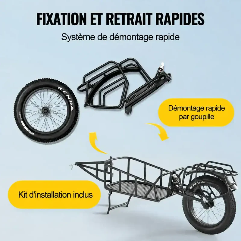 Remorque vélo pour Sacoche vélo 30kg