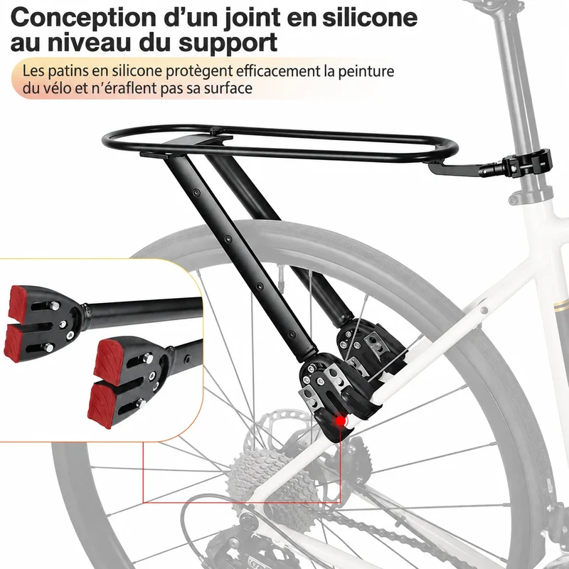 Porte-bagages vélo arrière universel bikepacking avec sacoche