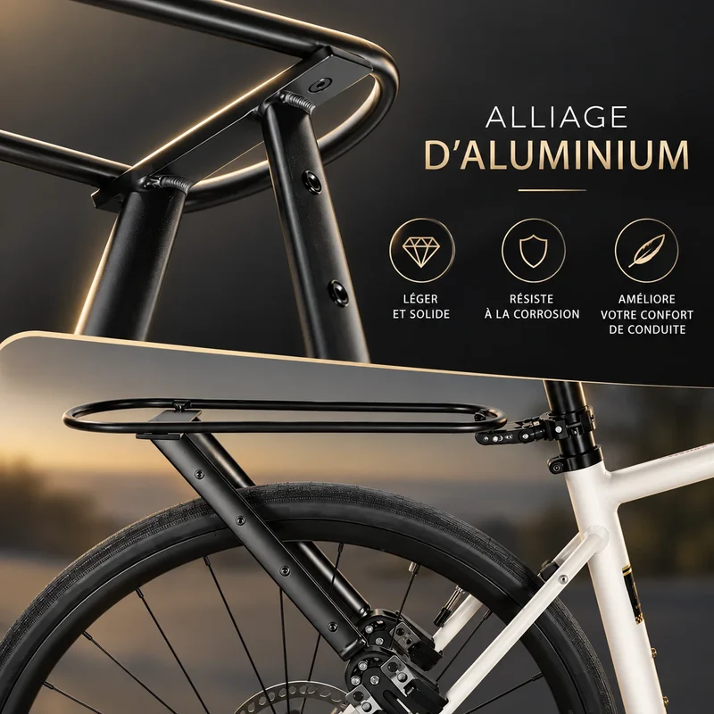 Porte-bagages vélo arrière universel bikepacking avec sacoche
