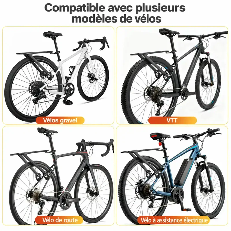 Porte-bagages vélo arrière universel bikepacking avec sacoche