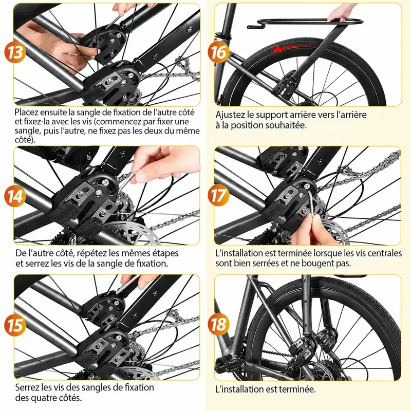 Porte-bagages vélo arrière universel bikepacking avec sacoche