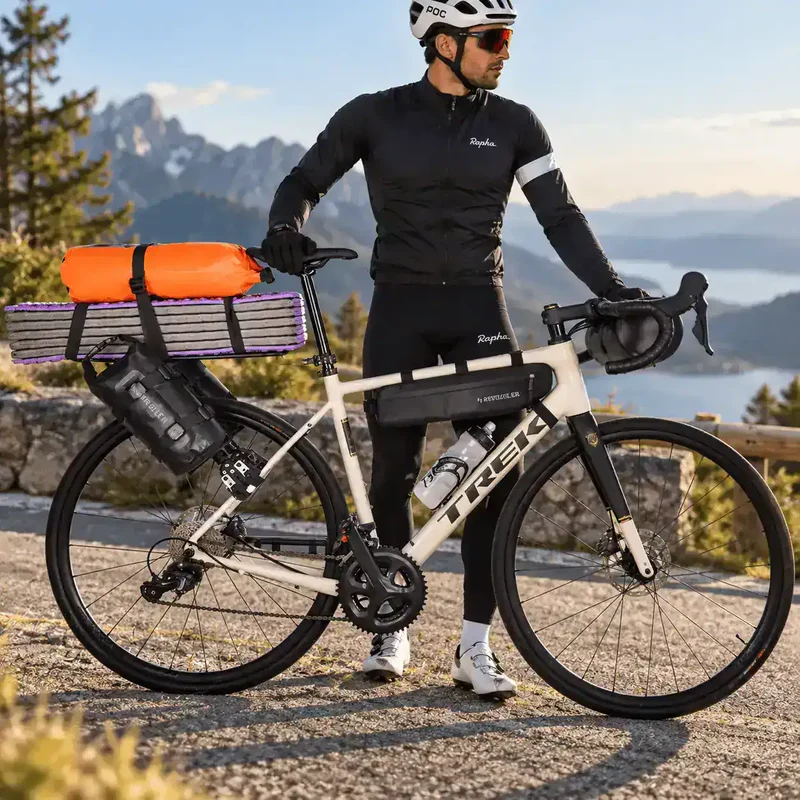 Porte-bagages vélo arrière universel bikepacking avec sacoche