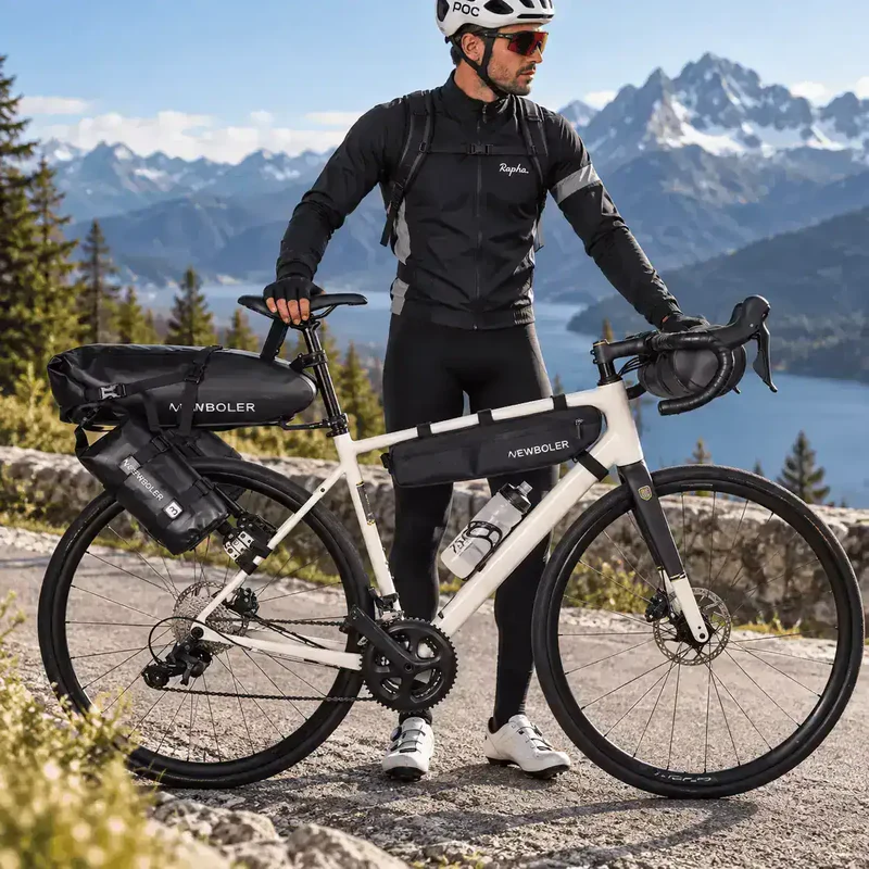 Porte-bagages vélo arrière universel bikepacking avec sacoche