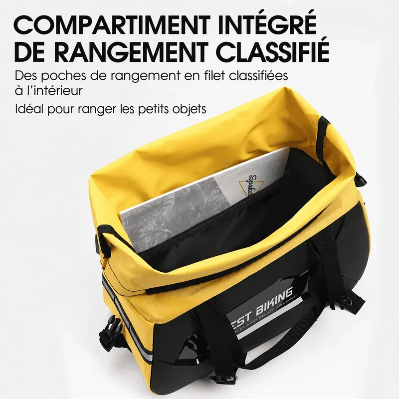 Sacoche vélo porte-bagage arrière rigide 13-25 L