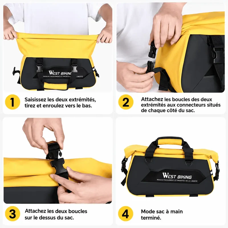 Sacoche vélo porte-bagage arrière rigide 13-25 L