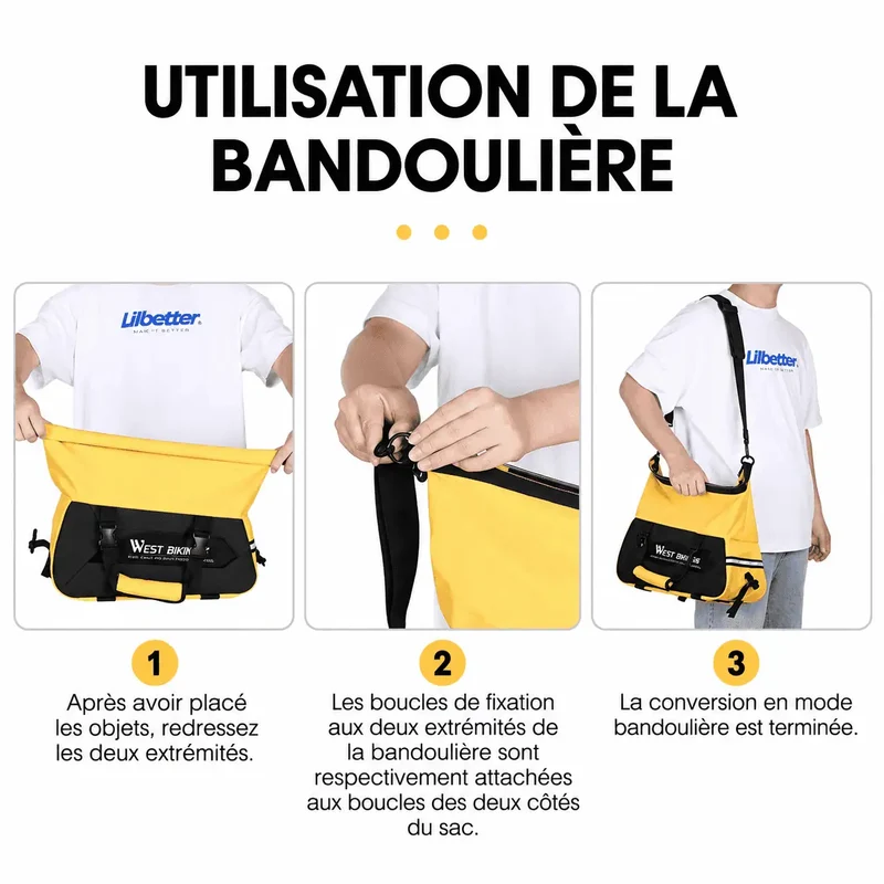 Sacoche vélo porte-bagage arrière rigide 13-25 L