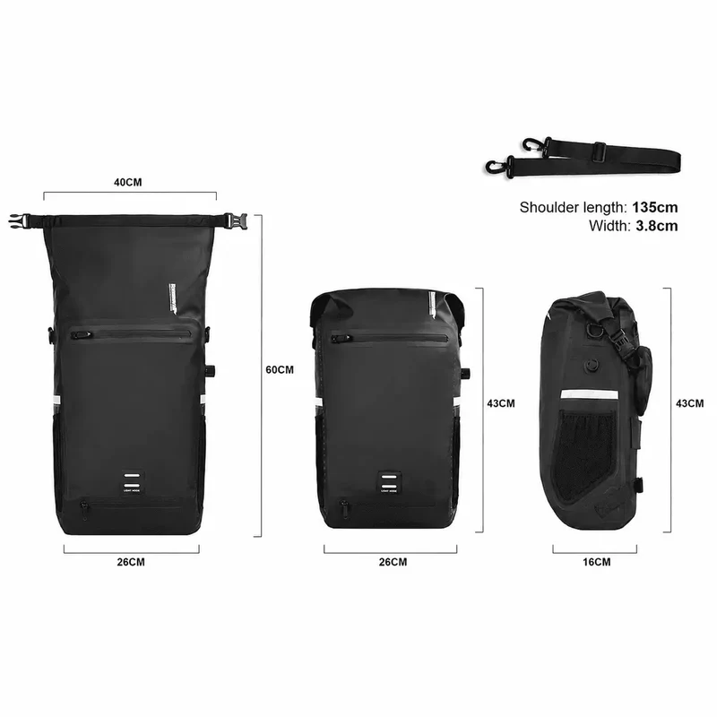 Sacoche vélo porte-bagages étanche sac à dos