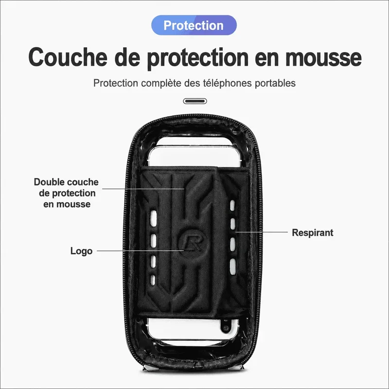 Sacoche cadre vélo téléphone rigide 1,7 L