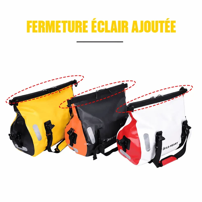 Sacoche vélo étanche porte-bagage arrière 18L