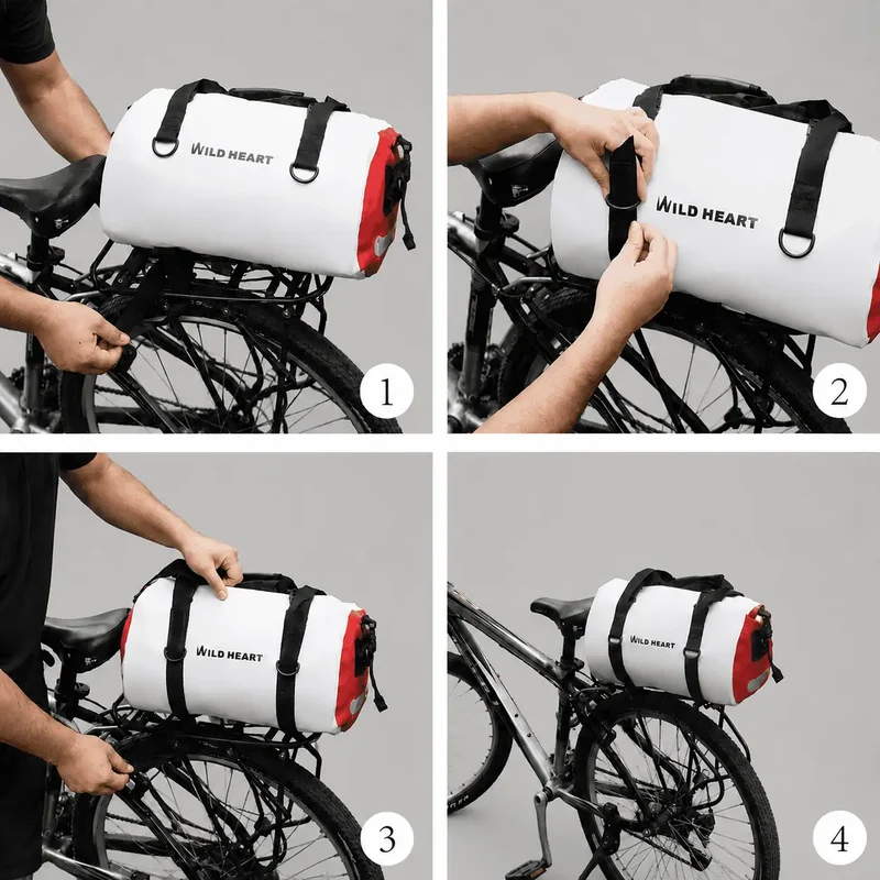 Sacoche vélo étanche porte-bagage arrière 18L