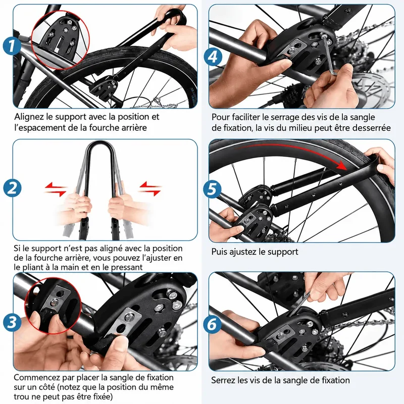 Porte-Bagage Vélo Universel Réglable Avant/Arrière Aluminium