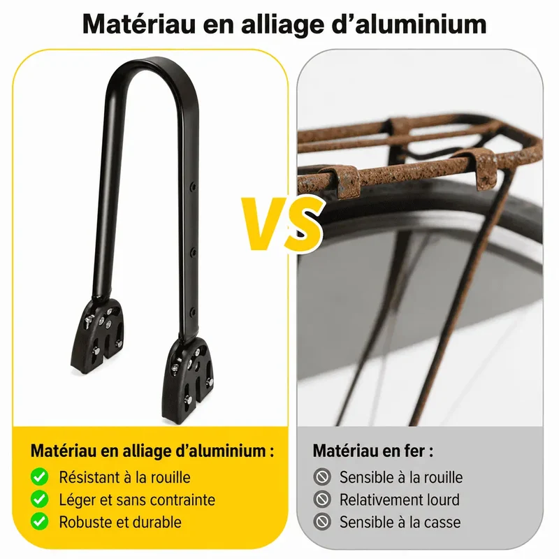 Porte-Bagage Vélo Universel Réglable Avant/Arrière Aluminium