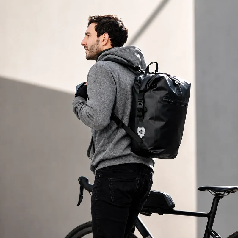 Sacoche vélo porte-bagages sac à dos étanche 27L