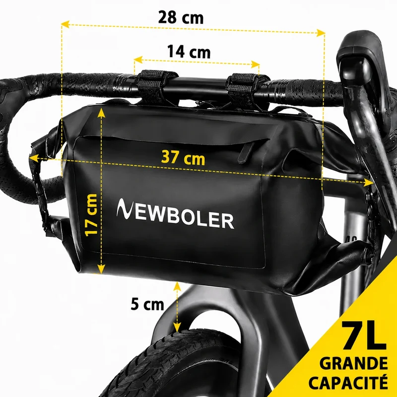 Sacoche vélo guidon avant 7L étanche