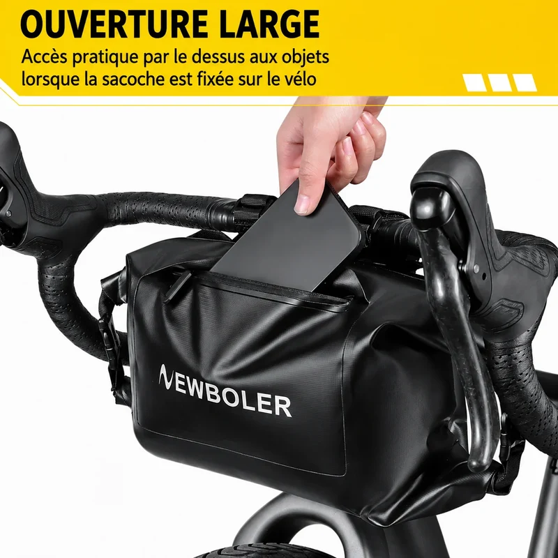 Sacoche vélo guidon avant 7L étanche