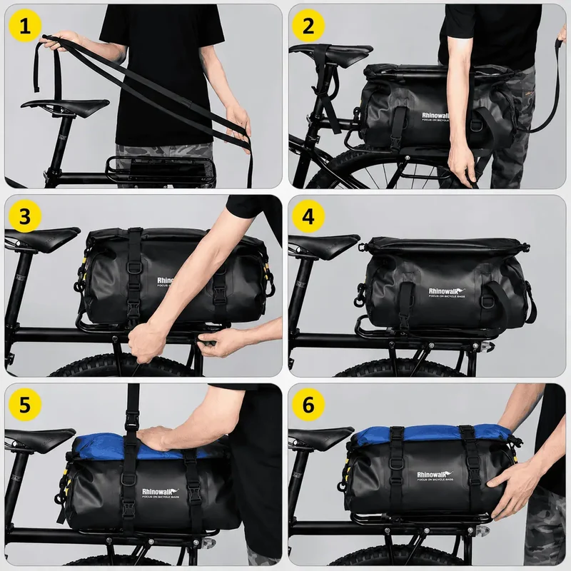 Sacoche de porte-bagage vélo étanche 20L | Randonnée