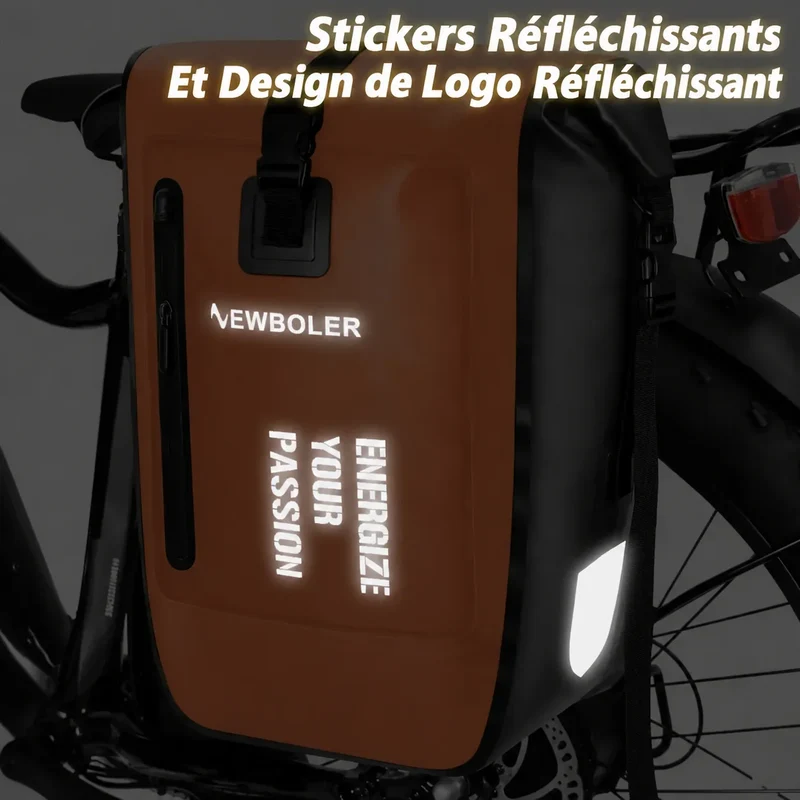Sacoche double vélo porte-bagage imperméable 27L