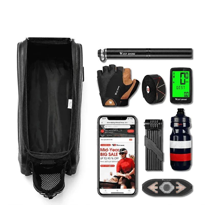 Sacoche Vélo Porte-Bagage Rigide 8,6L Imperméable