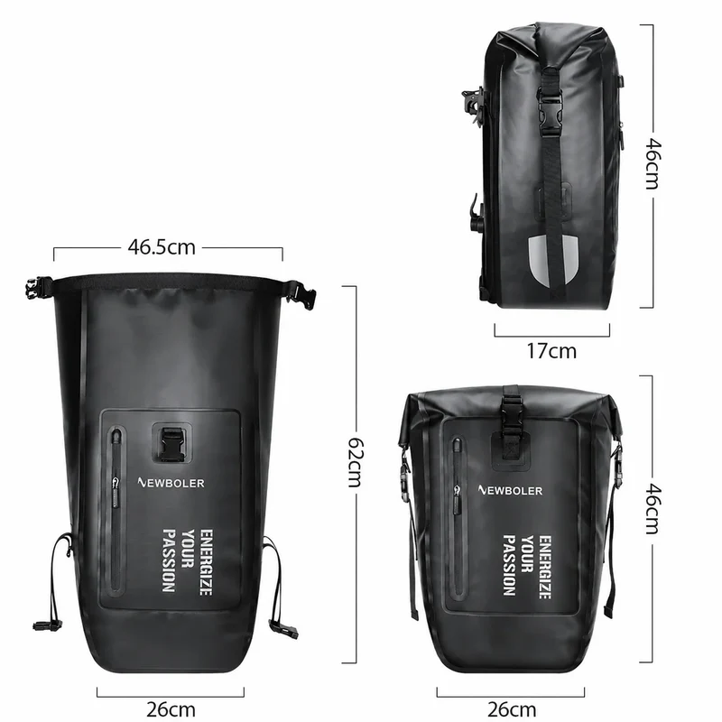 Sacoche double vélo porte-bagage imperméable 27L