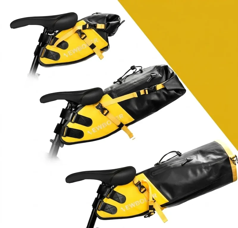 Sacoche de Selle Vélo Étanche 13L Jaune