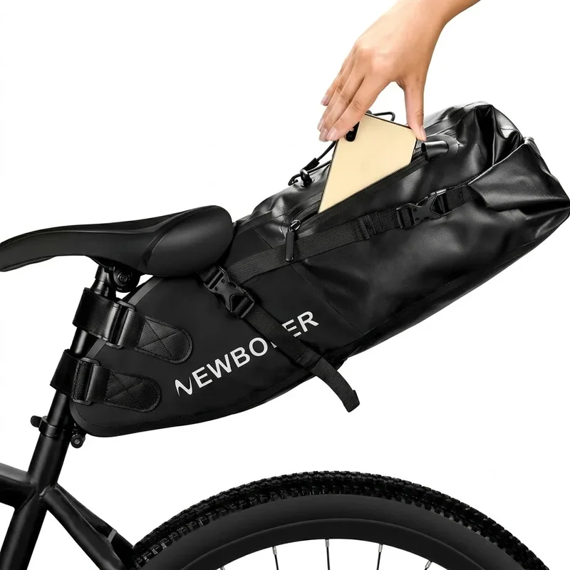 Sacoche de selle vélo étanche 13L verte