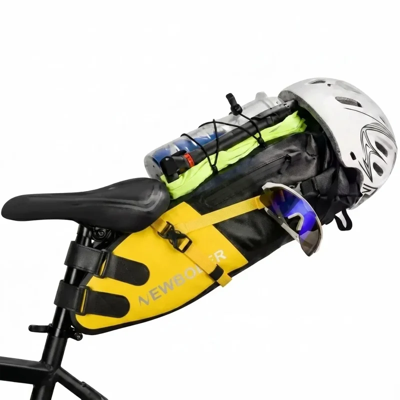 Sacoche de selle vélo étanche 13L verte