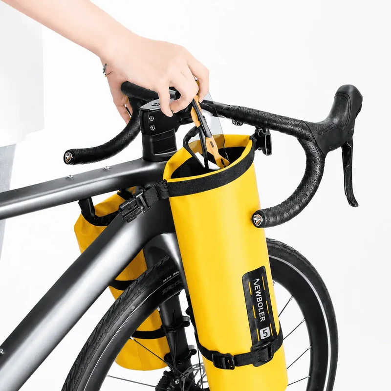 Sacoche de Fourche Vélo Bikepacking Étanche 2x5L