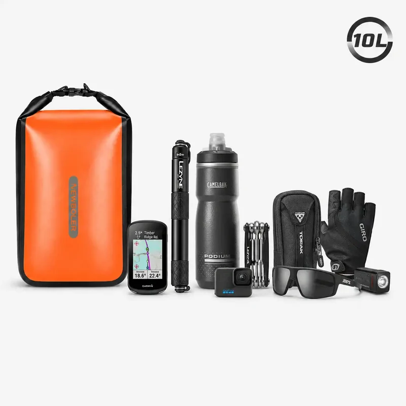 Sacoche de Fourche Bikepacking 2x10L Orange
