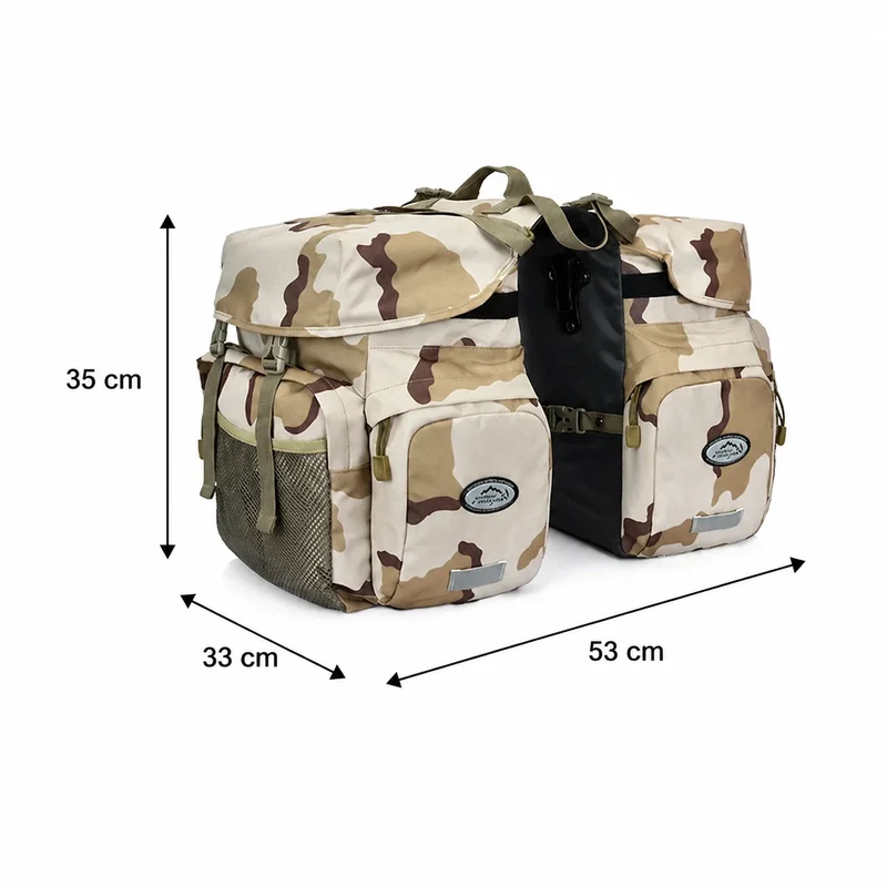 Sacoche Vélo Vintage Porte-Bagages Camouflage 50L