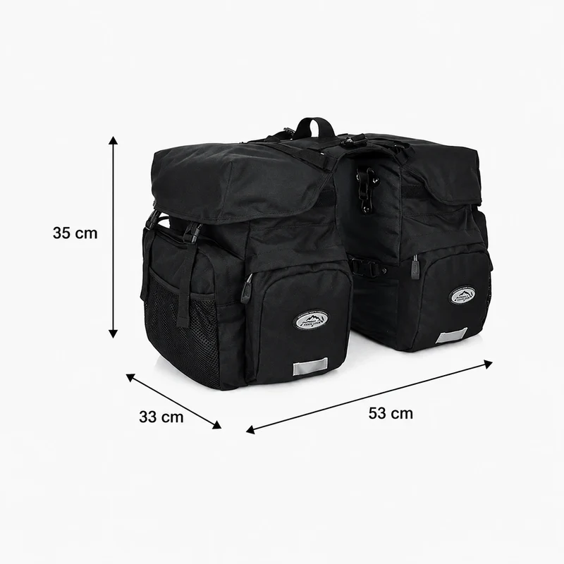 Sacoche Vélo Vintage Porte-Bagages Noir 50L