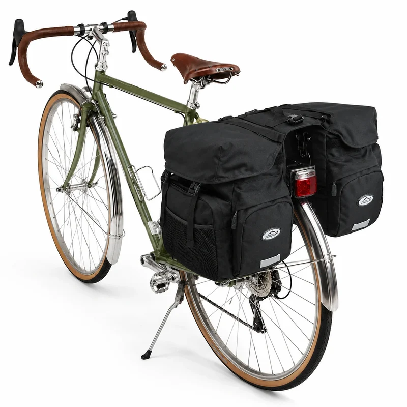 Sacoche Vélo Vintage Porte-Bagages Noir 50L
