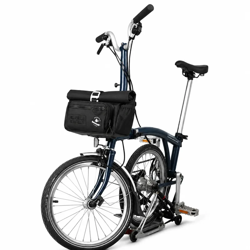 Sacoche guidon vélo vintage noire 4L