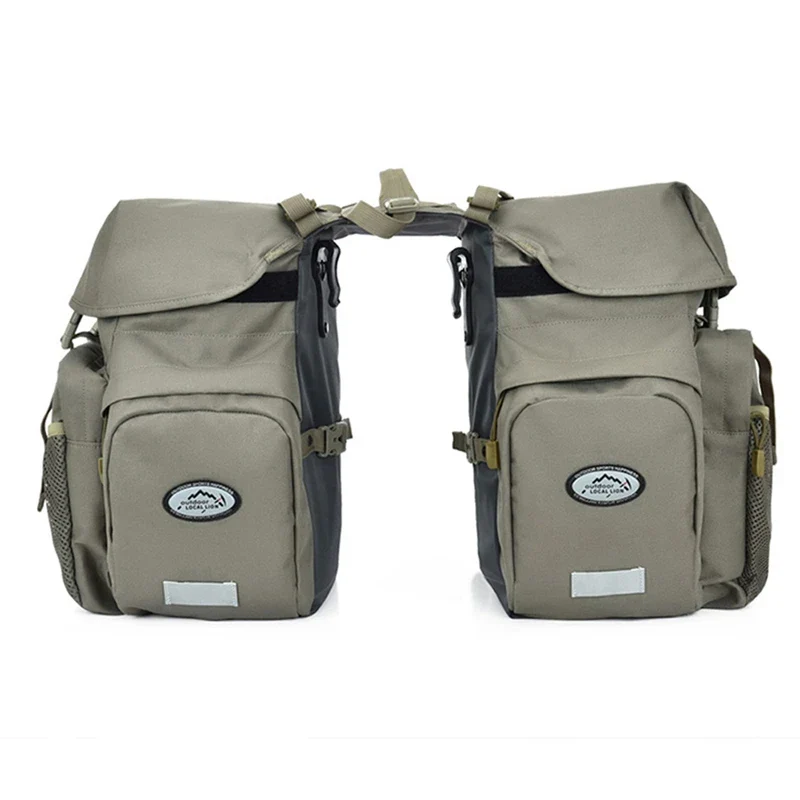 Sacoche Vélo Vintage Porte-Bagages Kaki 50L