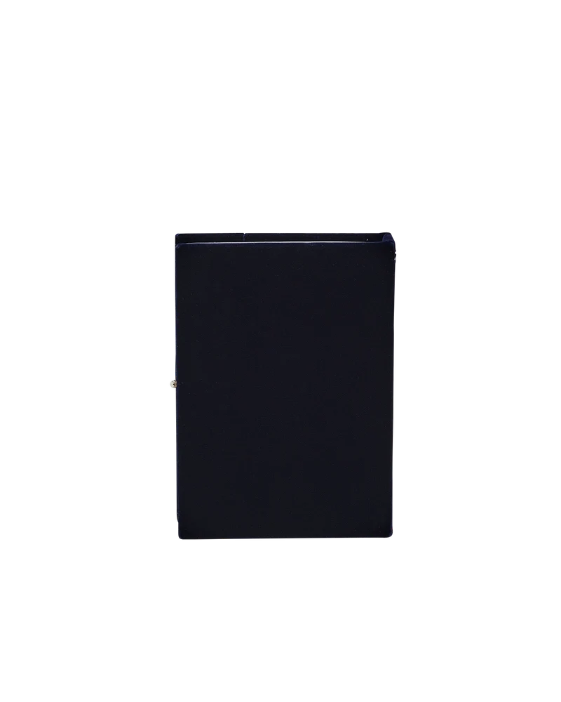 Marianne Midnight Garden Embroidered Book Clutch in Navy Velvet