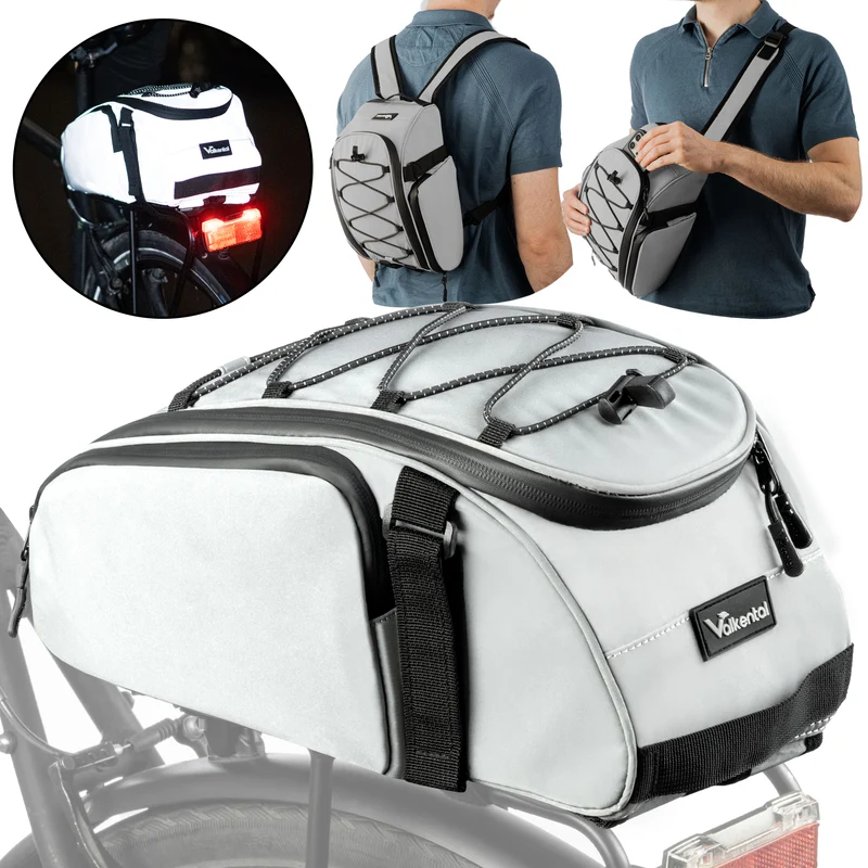 Trunk Bag - Sacoche de porte-bagages 3 en 1 à fixation par-dessus avec fonction sac à dos - Produit de deuxième choix