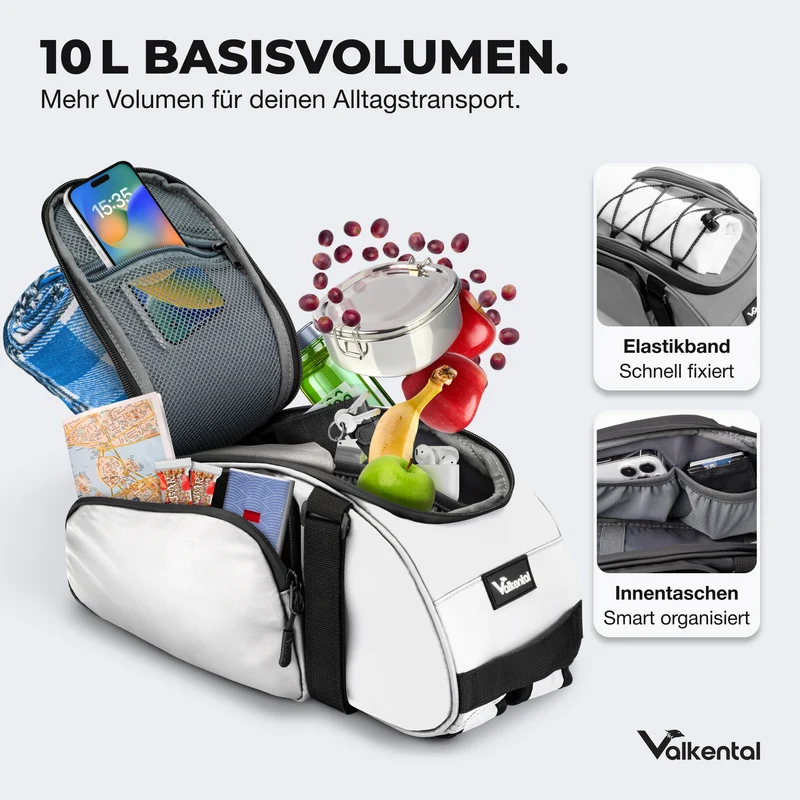 Trunk Bag - Sacoche de porte-bagages 3 en 1 à fixation par-dessus avec fonction sac à dos - Produit de deuxième choix