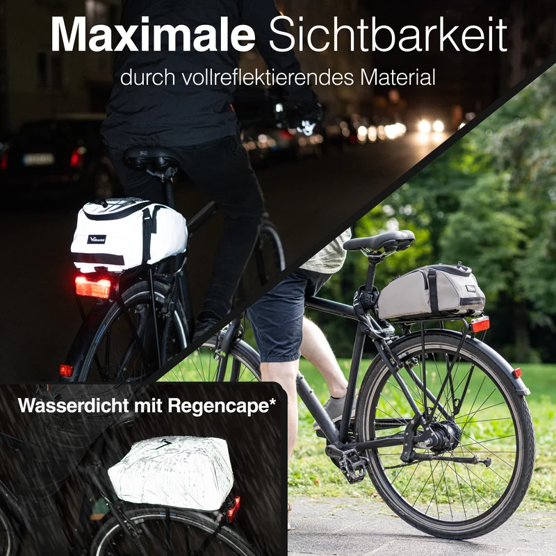 Trunk Bag - Sacoche de porte-bagages 3 en 1 à fixation par-dessus avec fonction sac à dos - Produit de deuxième choix