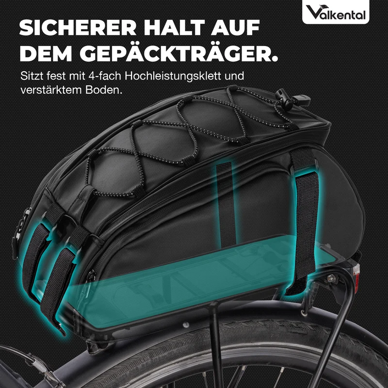 Trunk Bag - Sacoche de porte-bagages 3 en 1 à fixation par-dessus avec fonction sac à dos - Produit de deuxième choix