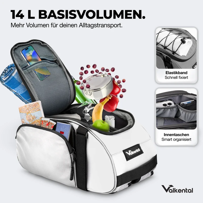 Trunk Bag - Sacoche de porte-bagages 3 en 1 à fixation par-dessus avec fonction sac à dos - Produit de deuxième choix