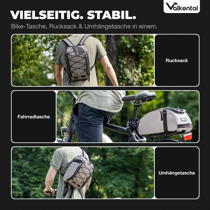 Trunk Bag - Sacoche de porte-bagages 3 en 1 à fixation par-dessus avec fonction sac à dos - Produit de deuxième choix