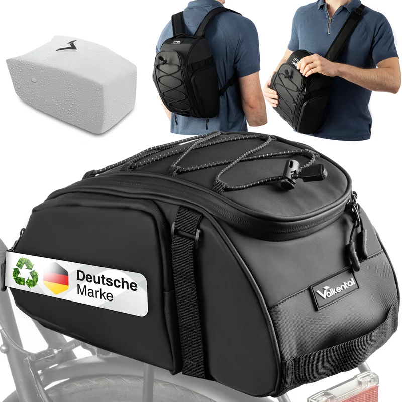 Trunk Bag - Sacoche de porte-bagages 3 en 1 à fixation par-dessus avec fonction sac à dos - Produit de deuxième choix