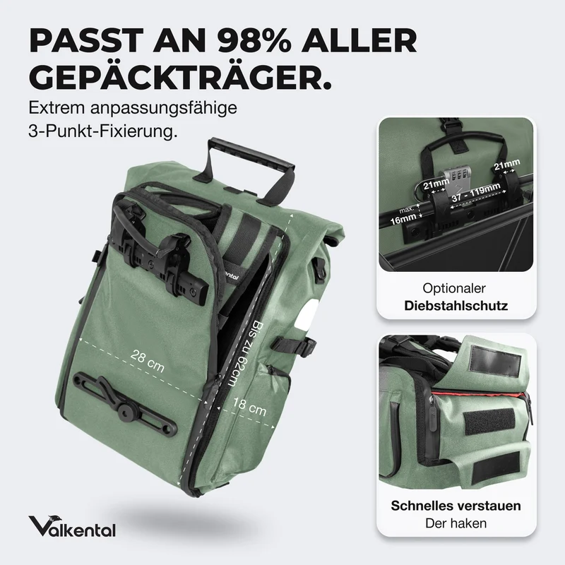 Sac de vélo ValkPro 3 en 1 - un produit polyvalent et ultra-fonctionnel - produit de deuxième choix