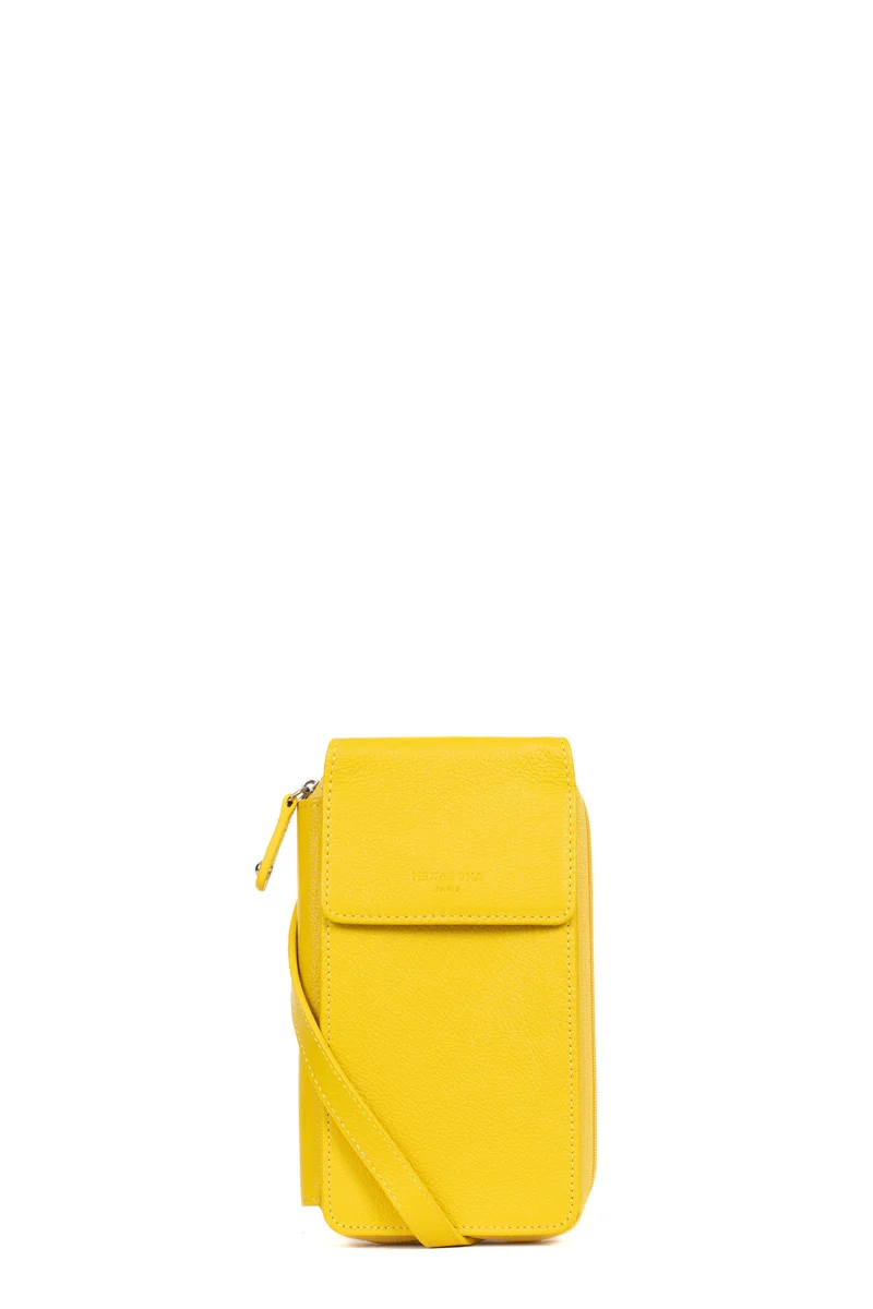 Pochette téléphone avec portefeuille - Cuir