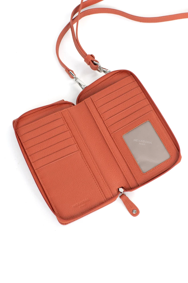 Pochette téléphone avec portefeuille - Cuir