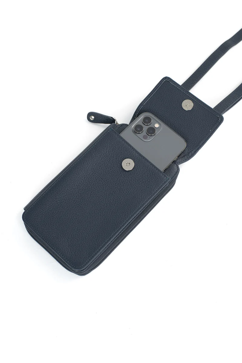 Pochette téléphone avec portefeuille - Cuir