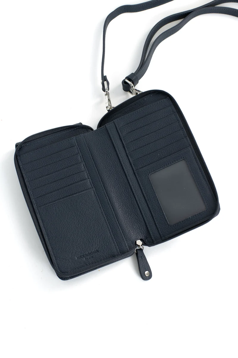 Pochette téléphone avec portefeuille - Cuir