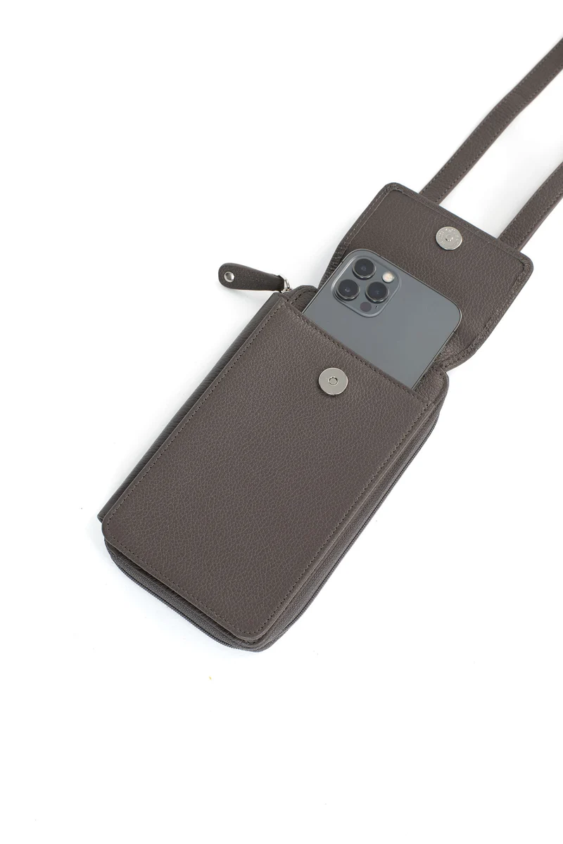 Pochette téléphone avec portefeuille - Cuir
