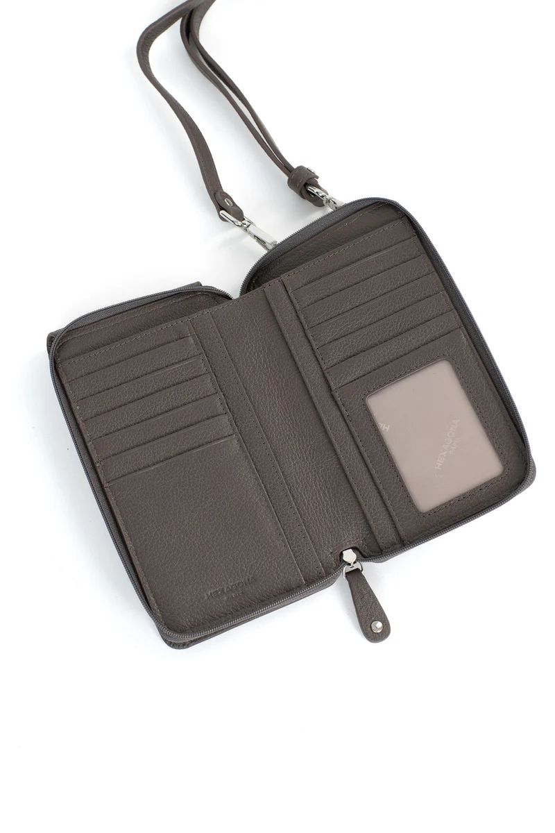 Pochette téléphone avec portefeuille - Cuir