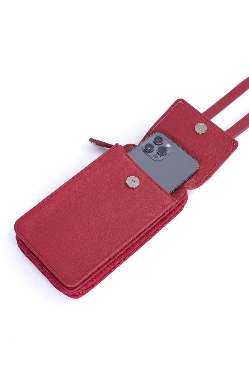 Pochette téléphone avec portefeuille - Cuir